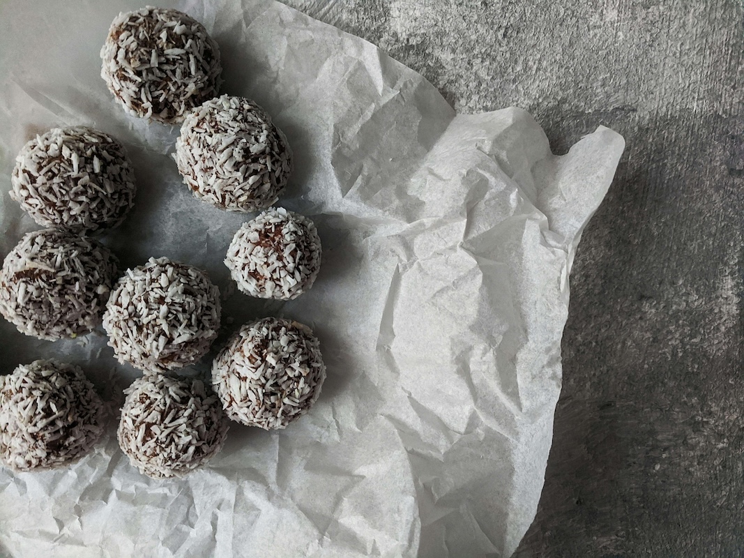 Swedish Chocolate balls rolled in coconut flakes
