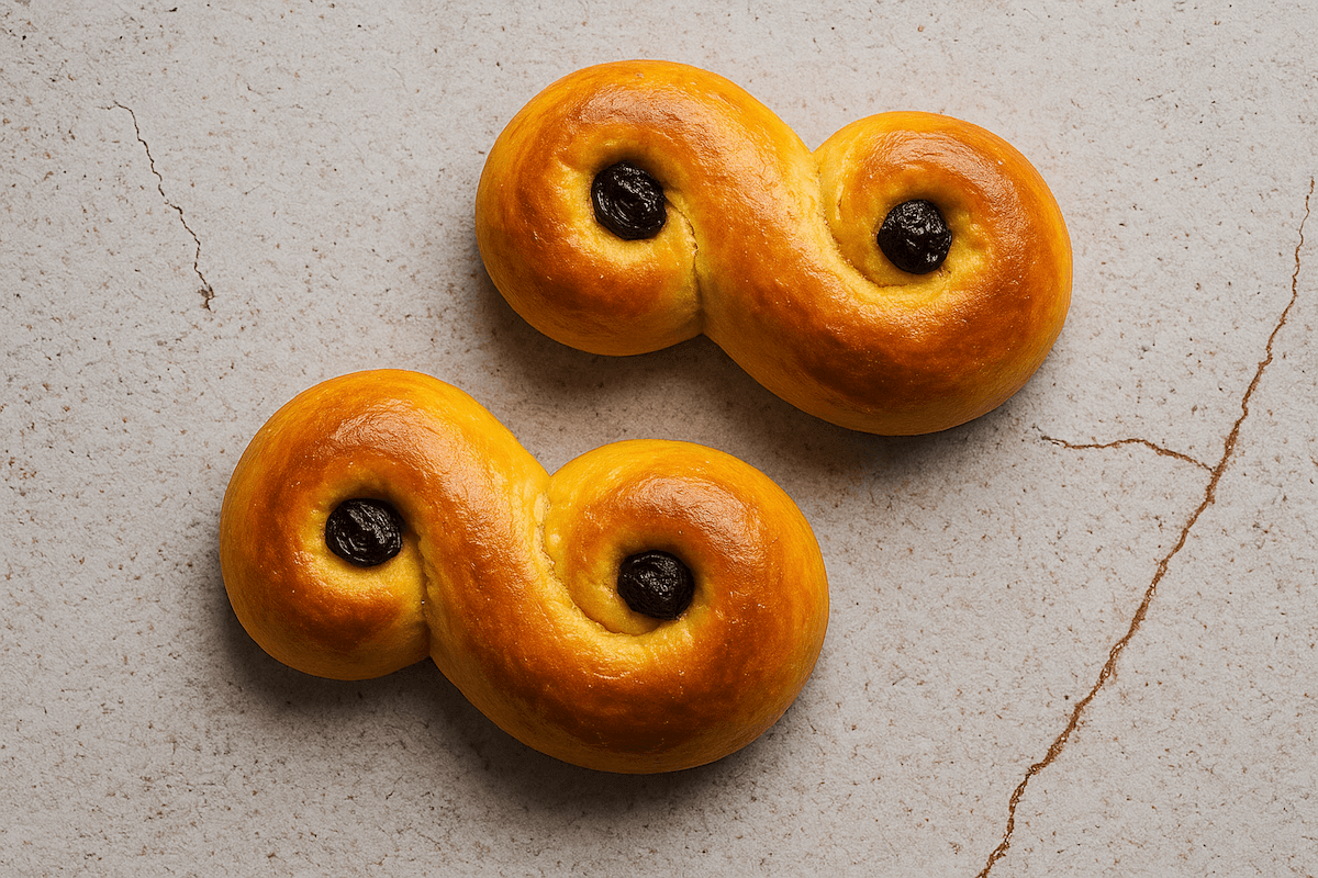 Swedish saffron buns (lussekatter) - traditional Christmas treats